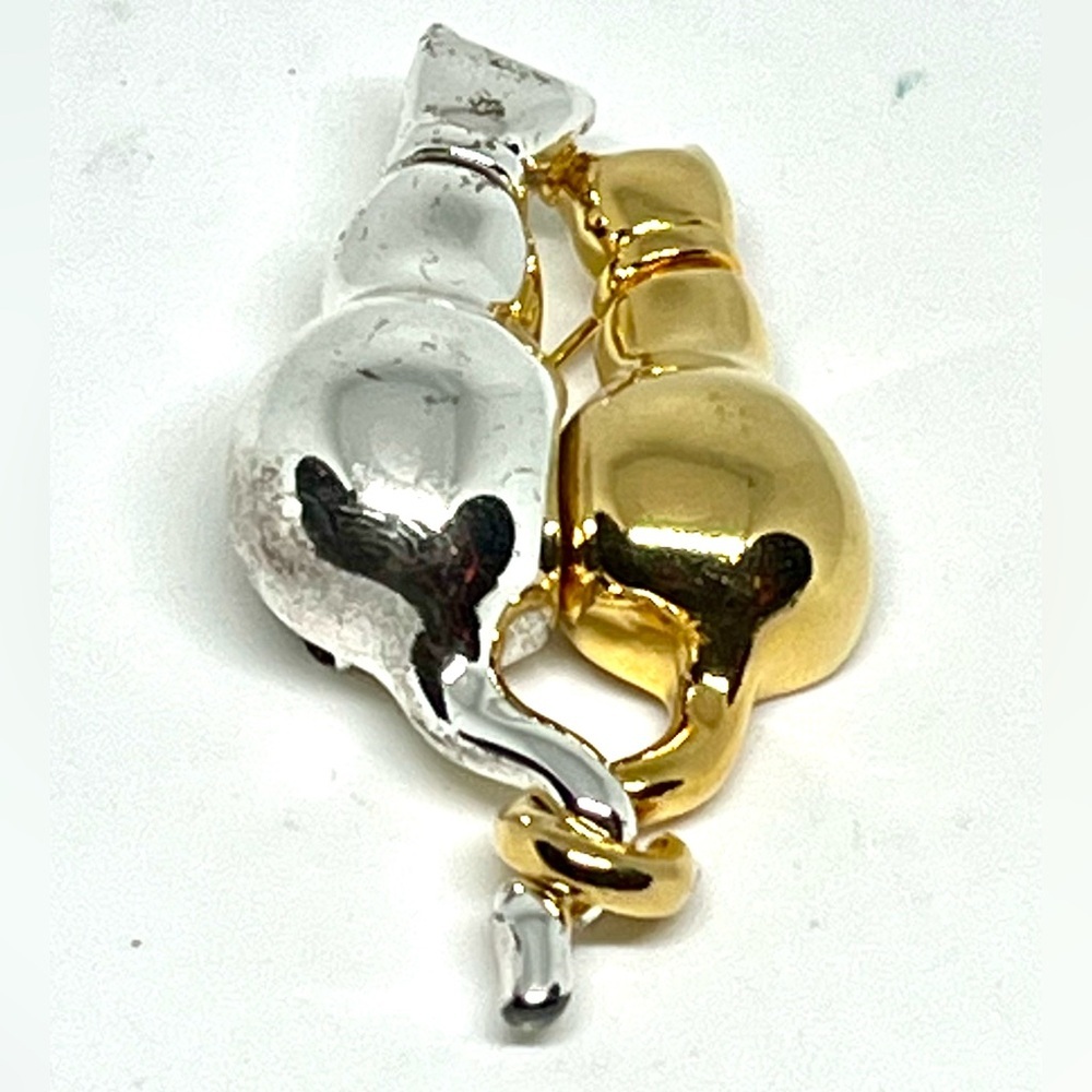 Twotone Cat Brooch